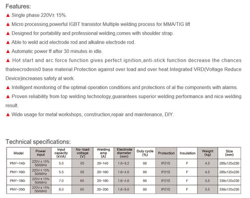Soldadura AL ARCO inteligente superior de PNY-140i